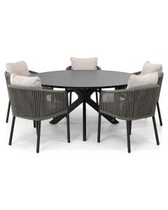 Sivara Senza/4 Seasons Outdoor Locarno ø160 cm dining tuinset 6-delig