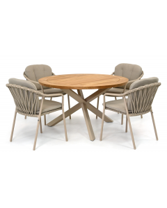 Taste 4SO Manitoba/ Prado ø130 cm dining tuinset 5-delig