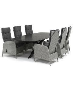 Sivara Sabo/ Belcanto Beliza Deens Ovaal 260x120 cm dining tuinset 7-delig verstelbaar