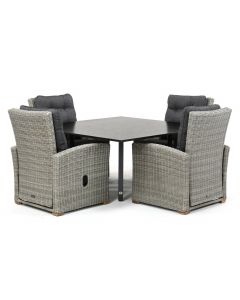 Novara Manzani/ 4 Seasons Outdoor Extreme Square/ Belcanto 150x150 cm dining tuinset 5-delig verstelbaar