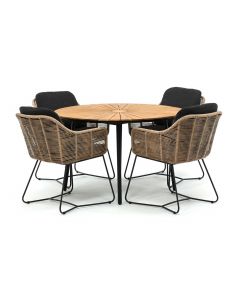 Taste 4SO Belmond/ Garrsion Teak Pila ø120 cm dining tuinset 5-delig